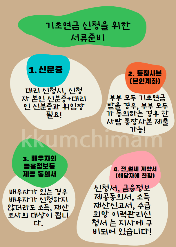 기초연금 신청을 위한 서류준비 내용