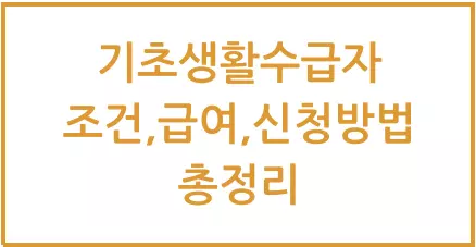 기초생활수급자 총정리