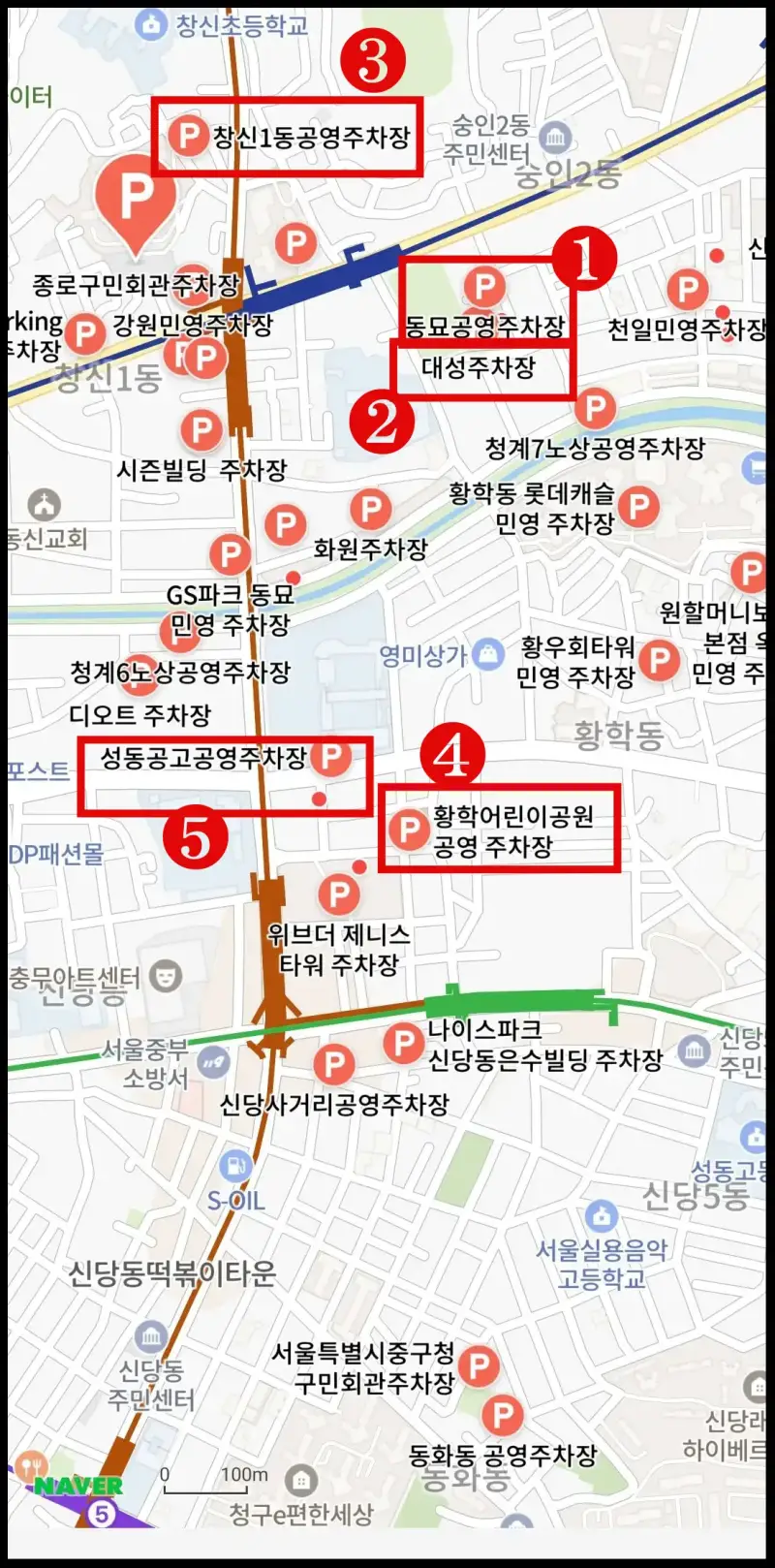 동묘 구제시장 주차장들