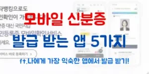 모바일 신분증 발급 받는 앱 5가지 추천