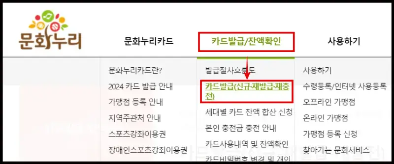 문화누리카드 신청방법(홈페이지 이용하는 방법)