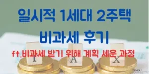 일시적 1세대 2주택 비과세 받은 후기