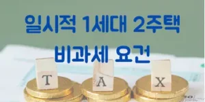 일시적 1세대 2주택 비과세 요건 정리